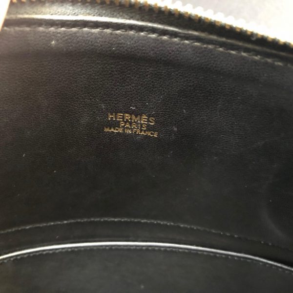 HERMÈS Handbag Bolide Hermès Leather Black GHW Vintage W/Box - Image 11
