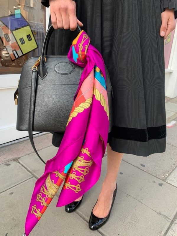 HERMÈS Handbag Bolide Hermès Leather Black GHW Vintage W/Box