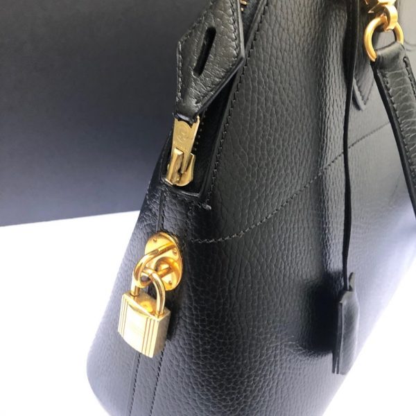 HERMÈS Handbag Bolide Hermès Leather Black GHW Vintage W/Box - Image 14