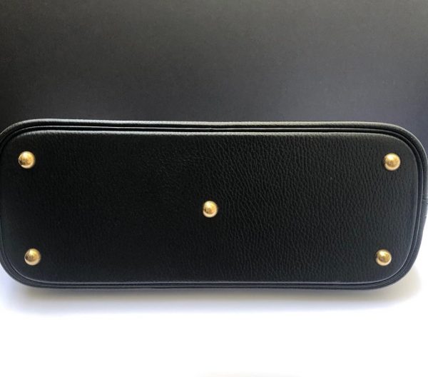 HERMÈS Handbag Bolide Hermès Leather Black GHW Vintage W/Box - Image 12