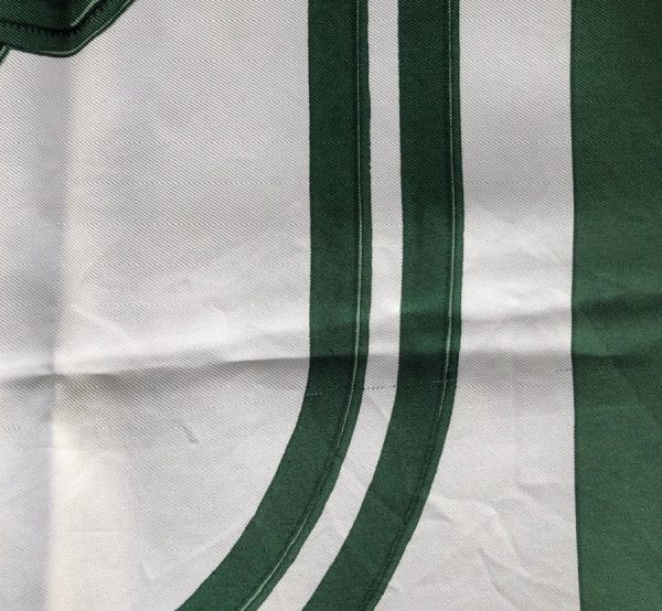 HERMÈS Scarf Brides de Gala Silk H Grygkar Racing Green Gold W/Box - Image 7