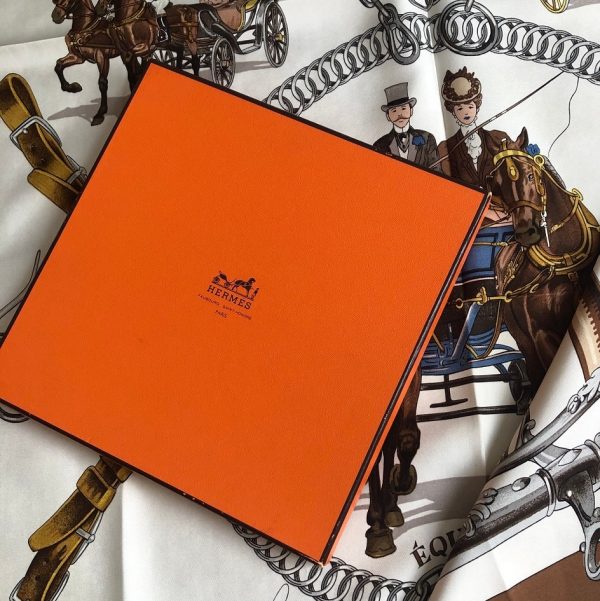 HERMÈS Scarf Equipages Vintage Silk Ledoux 1973 W/Box