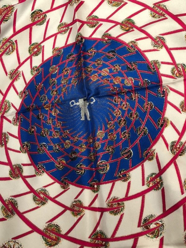HERMÈS Scarf Les Feux de L'Espace Silk Vintage W/Box Pristine Condition - Image 3