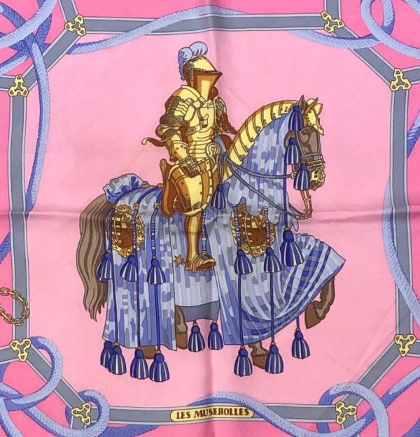 HERMÈS Scarf Les Muserolles Vintage Silk Christiane Vauzelles 1974 - Image 2