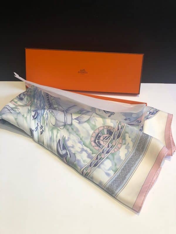 HERMÈS Scarf Frégates Magnifiques Silk Dominik Jarlegant 2004 W/Box - Image 2