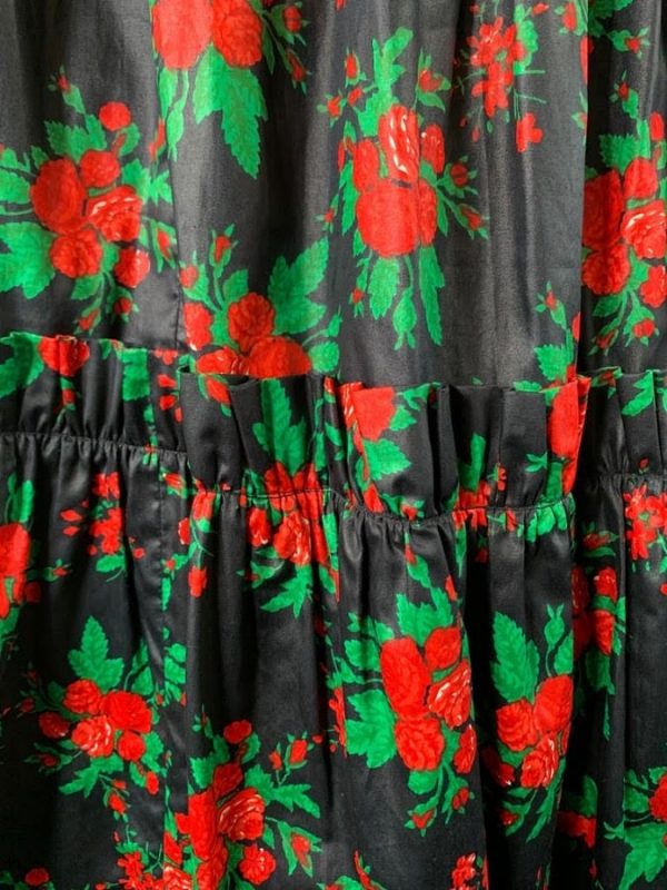 YVES SAINT-LAURENT Skirt 1970s Russian Ballet Collection Floral Ruffle Vintage - Image 9