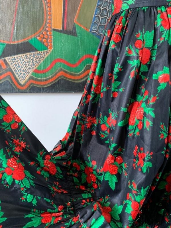 YVES SAINT-LAURENT Skirt 1970s Russian Ballet Collection Floral Ruffle Vintage