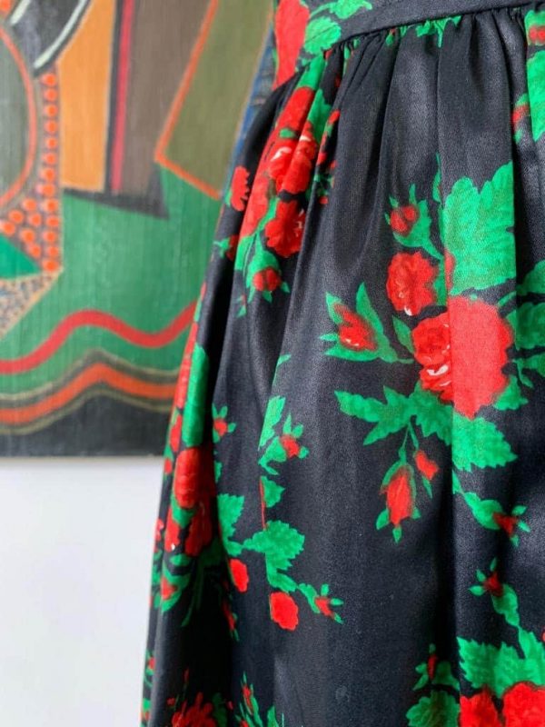 YVES SAINT-LAURENT Skirt 1970s Russian Ballet Collection Floral Ruffle Vintage - Image 6