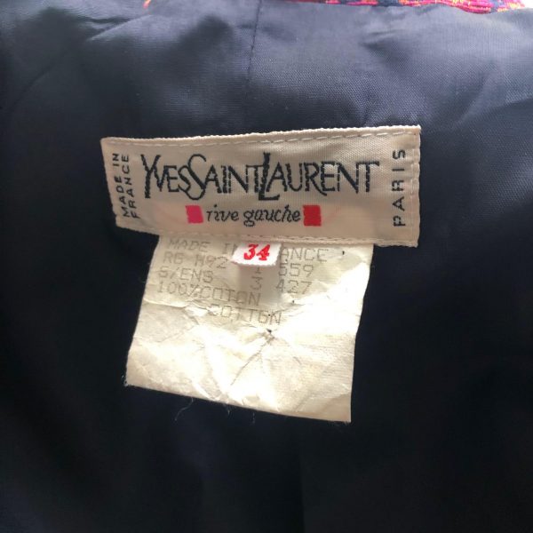 YVES SAINT-LAURENT Vintage Jacquard Brocade Floral Printed Suit Fitted Jacket Skirt 1990s Rare - Image 13
