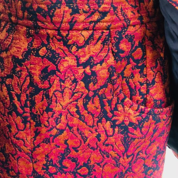 YVES SAINT-LAURENT Vintage Jacquard Brocade Floral Printed Suit Fitted Jacket Skirt 1990s Rare - Image 10