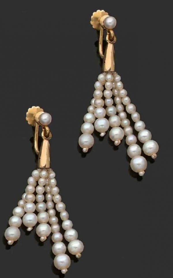 Pendant Drop Pearl Earrings 18K Akoya Pearl