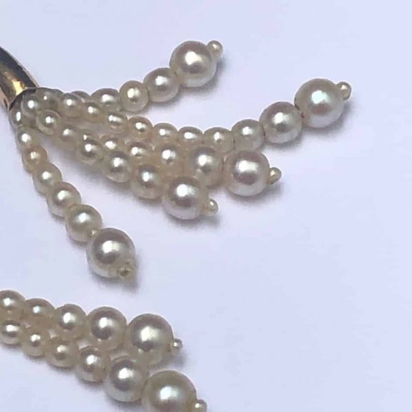 Pendant Drop Pearl Earrings 18K Akoya Pearl - Image 6