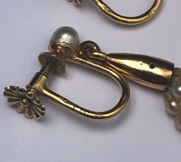 Pendant Drop Pearl Earrings 18K Akoya Pearl - Image 7