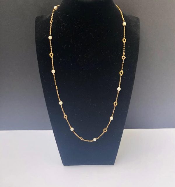 Necklace Pearl Gold Chain 18K - Image 4
