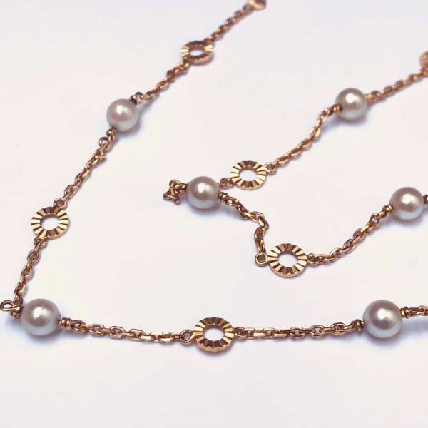 Necklace Pearl Gold Chain 18K - Image 3