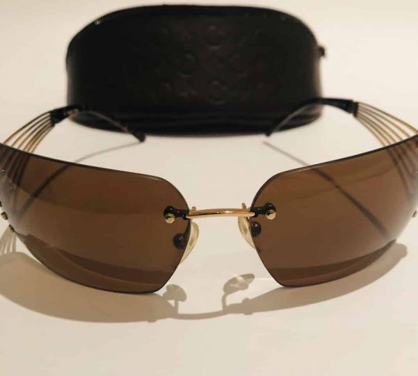 CELINE Crystal Rimless Aviator Sunglasses