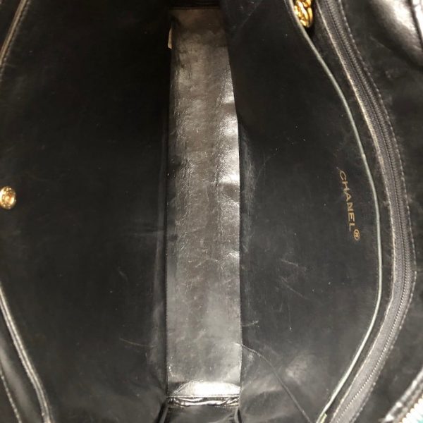 CHANEL 1989 Bag Quilted Lambskin Leather Double Chain Strap Racing Green - Image 13