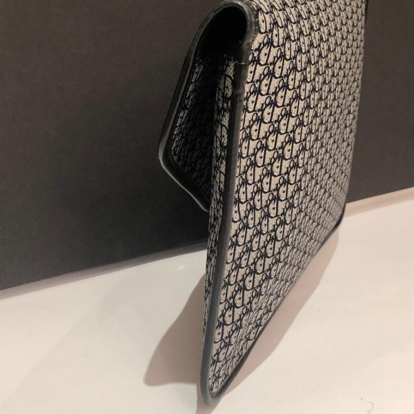 CHRISTIAN DIOR 1970s Monogram Blue Clutch Pouch Bag Vintage - Image 6