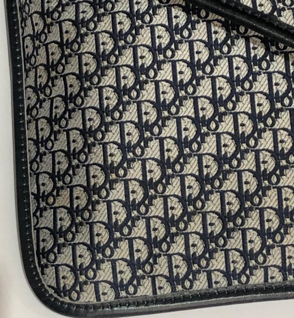 CHRISTIAN DIOR 1970s Monogram Blue Clutch Pouch Bag Vintage - Image 8