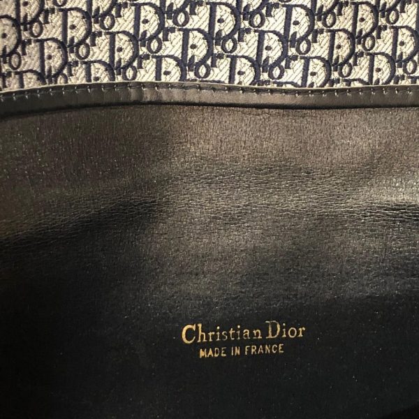 CHRISTIAN DIOR 1970s Monogram Blue Clutch Pouch Bag Vintage - Image 11