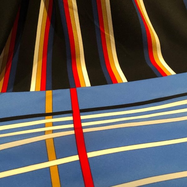 CHRISTIAN DIOR Scarf Vintage Geometric Print 1970s W/Box - Image 4