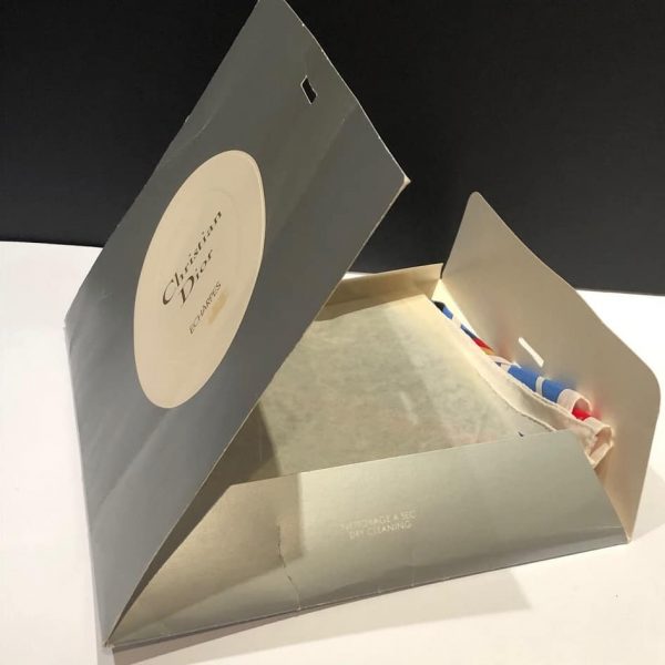 CHRISTIAN DIOR Scarf Vintage Geometric Print 1970s W/Box - Image 6