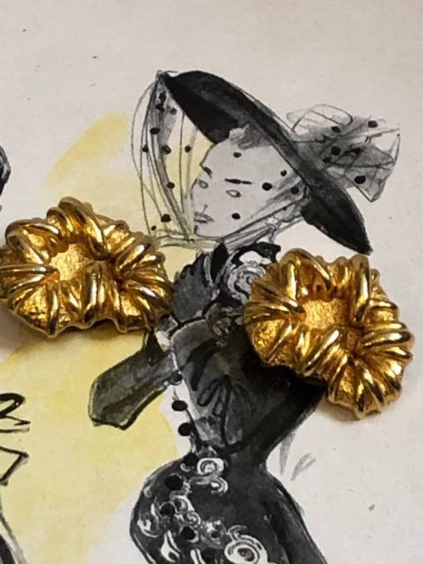 CHRISTIAN LACROIX Vintage Heart Clip On Gold Earrings 1994 - Image 2