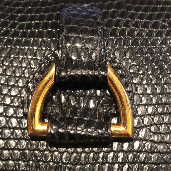 HERMÈS Handbag Sandrine Black Lizard Limited Edition Rare 1982 - Image 18