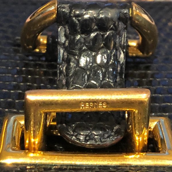 HERMÈS Handbag Sandrine Black Lizard Limited Edition Rare 1982 - Image 19
