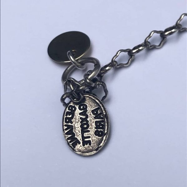 SERVANE GAXOTTE Hang Pendant Articulated Little Girl Long Chain Necklace Silver & Python Dress - Image 10