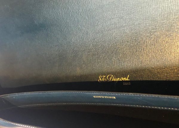 ST DUPONT PARIS Leather Document Lap Top Holder Flat Vintage Saddle Stitch - Image 8