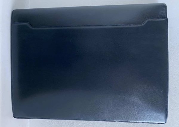 ST DUPONT PARIS Leather Document Lap Top Holder Flat Vintage Saddle Stitch - Image 11