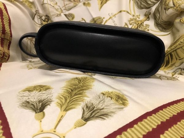 Leather Bucket Bag Box Calf Leather Vintage W/Suede Stripe - Image 7