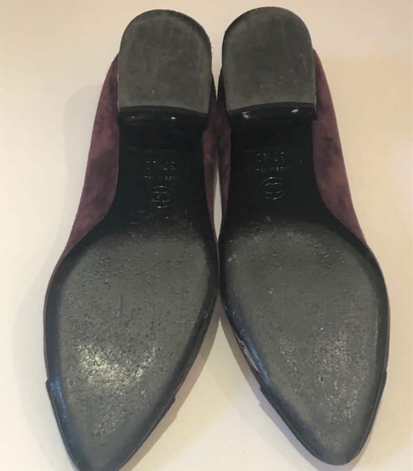 CHANEL Shoes Loafers CC Suede Patent Calfskin Quilted Flat Heels Purple-Black - Image 4