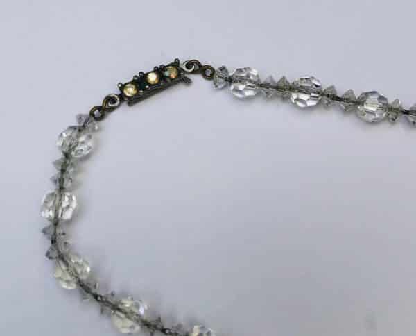 Antique Crystal Faux Diamonds Necklace Drop Earrings Set 1920s-1930s - Image 9