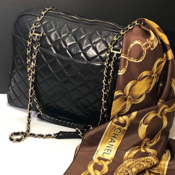 CHANEL Timeless Bag Quilted Leather Lambskin Maxi Vintage 1989 - Image 2