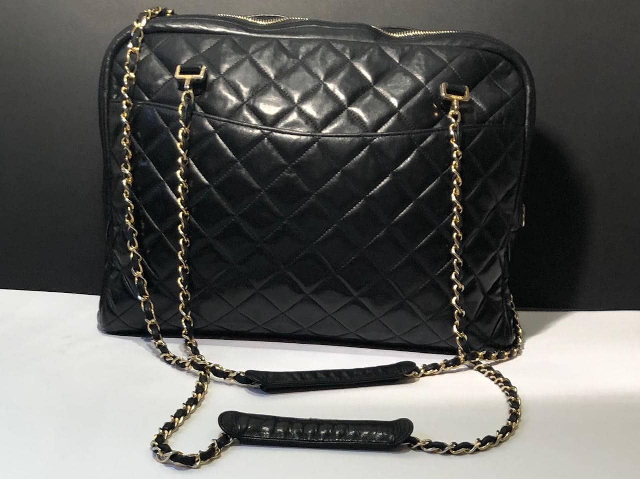 CHANEL Timeless Bag Quilted Leather Lambskin Maxi Vintage 1989 - Image 3
