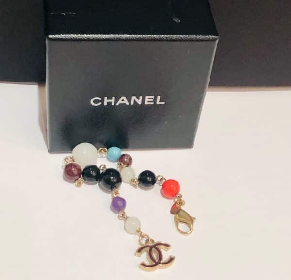 CHANEL Bracelet CC Logo Charm Multi Pearls Gold Tone - Image 3