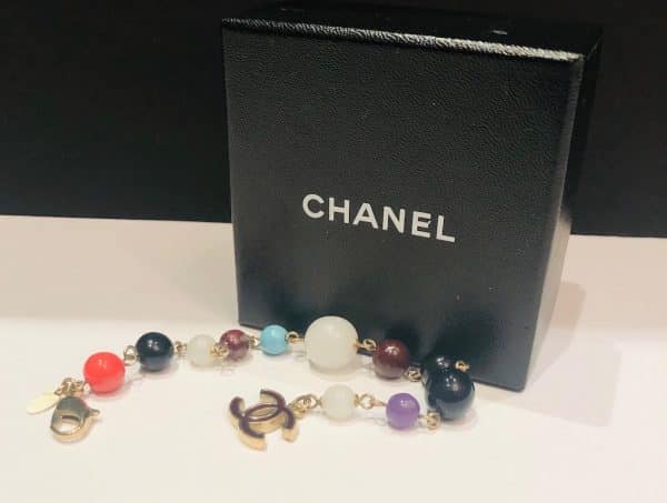 CHANEL Bracelet CC Logo Charm Multi Pearls Gold Tone - Image 6