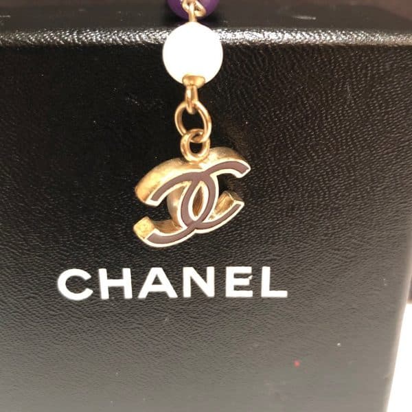 CHANEL Bracelet CC Logo Charm Multi Pearls Gold Tone - Image 4