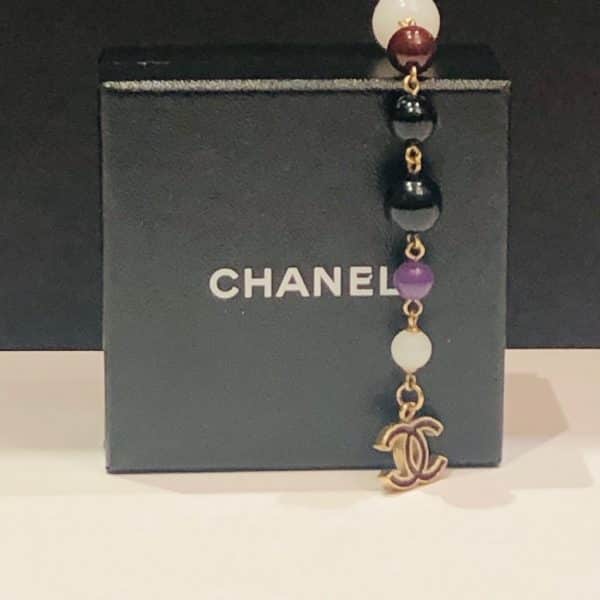 CHANEL Bracelet CC Logo Charm Multi Pearls Gold Tone - Image 8