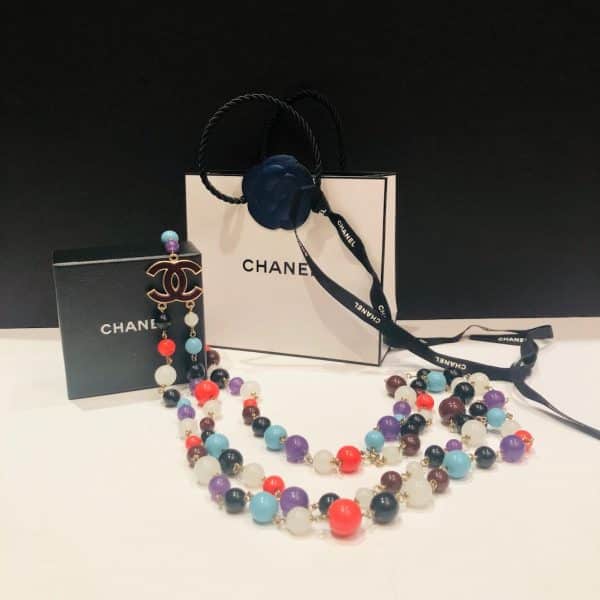 CHANEL Bracelet CC Logo Charm Multi Pearls Gold Tone - Image 10