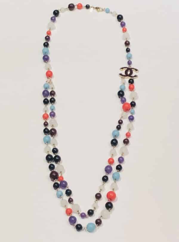CHANEL Pearl Necklace Multi Double Strand  CC Logo 2007 Runway Collection - Image 6