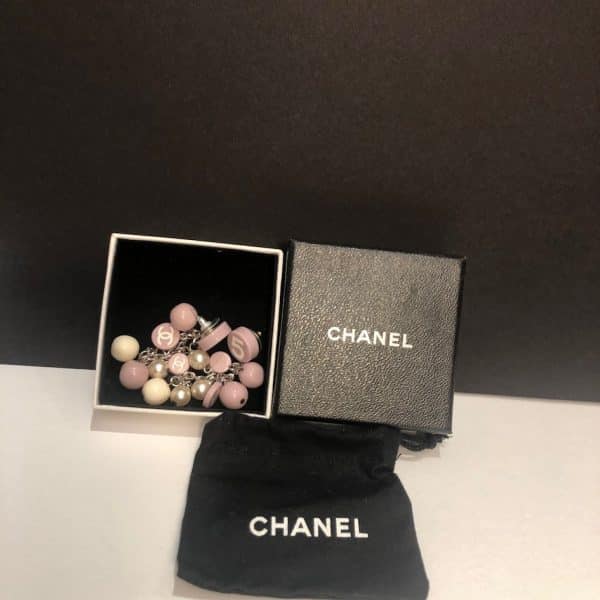 CHANEL Drop Earrings No.5 & CC Logo Pearls Pastille 2005 Cruise Croisière Collection Lilac - Image 3