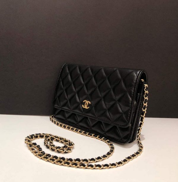 CHANEL WOC Wallet On Chain Bag Lambskin & Gold-Tone Metal Black - Image 2