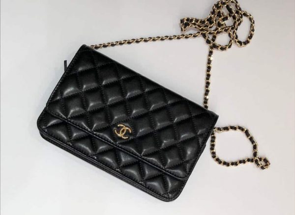 CHANEL WOC Wallet On Chain Bag Lambskin & Gold-Tone Metal Black - Image 6