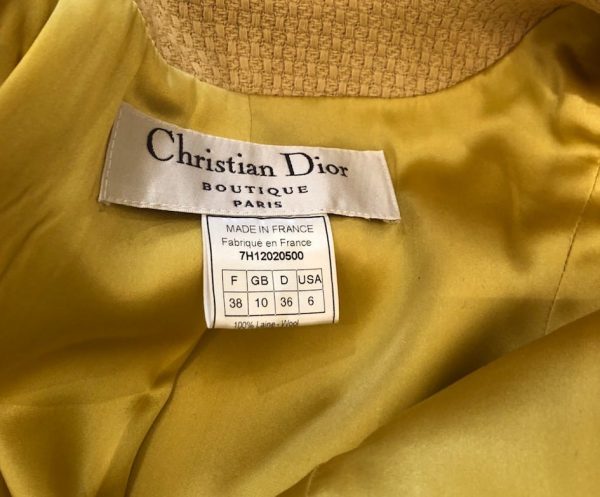 CHRISTIAN DIOR Coat Flare Swing Woollen Silk Mink Fur Collar Double Breasted - Image 12