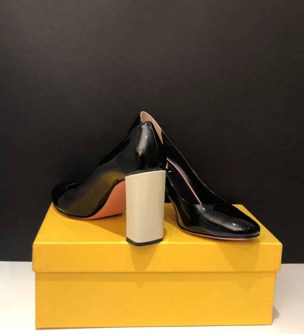 FENDI Multicolour Patent Leather Eloise Round Toe Shoes Pumps W/Box - Image 5