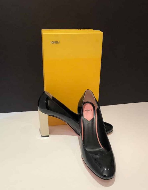 FENDI Multicolour Patent Leather Eloise Round Toe Shoes Pumps W/Box - Image 2