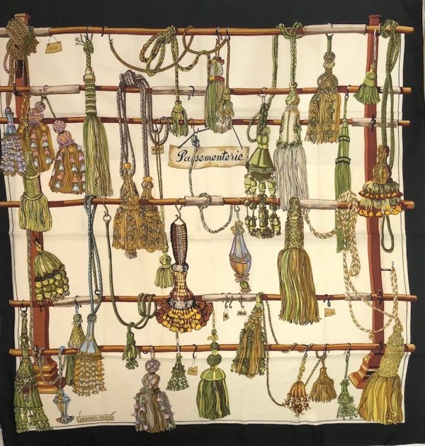 HERMÈS Silk Scarf Passementerie Françoise Heron 1960 - Image 3